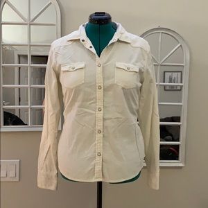 American Eagle White Corduroy Button Down